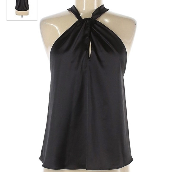 Slate & Willow Black Satin Halter Top - Picture 1 of 2